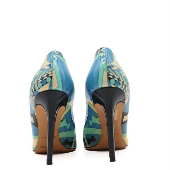 Emilio Pucci Patent Leather Abstract Printed Pumps Size 39 EU - Picture 4 of 12